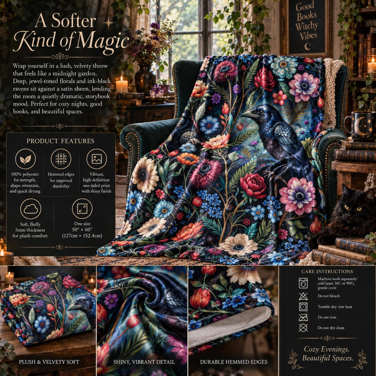 Raven Crow Blanket