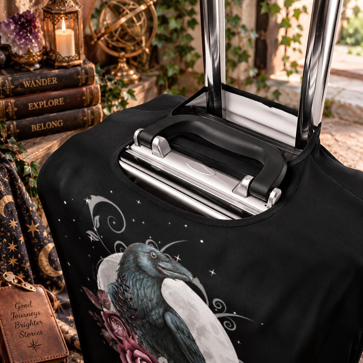 Tarot Crow Travel suitcase Cover, Great Holiday Gift