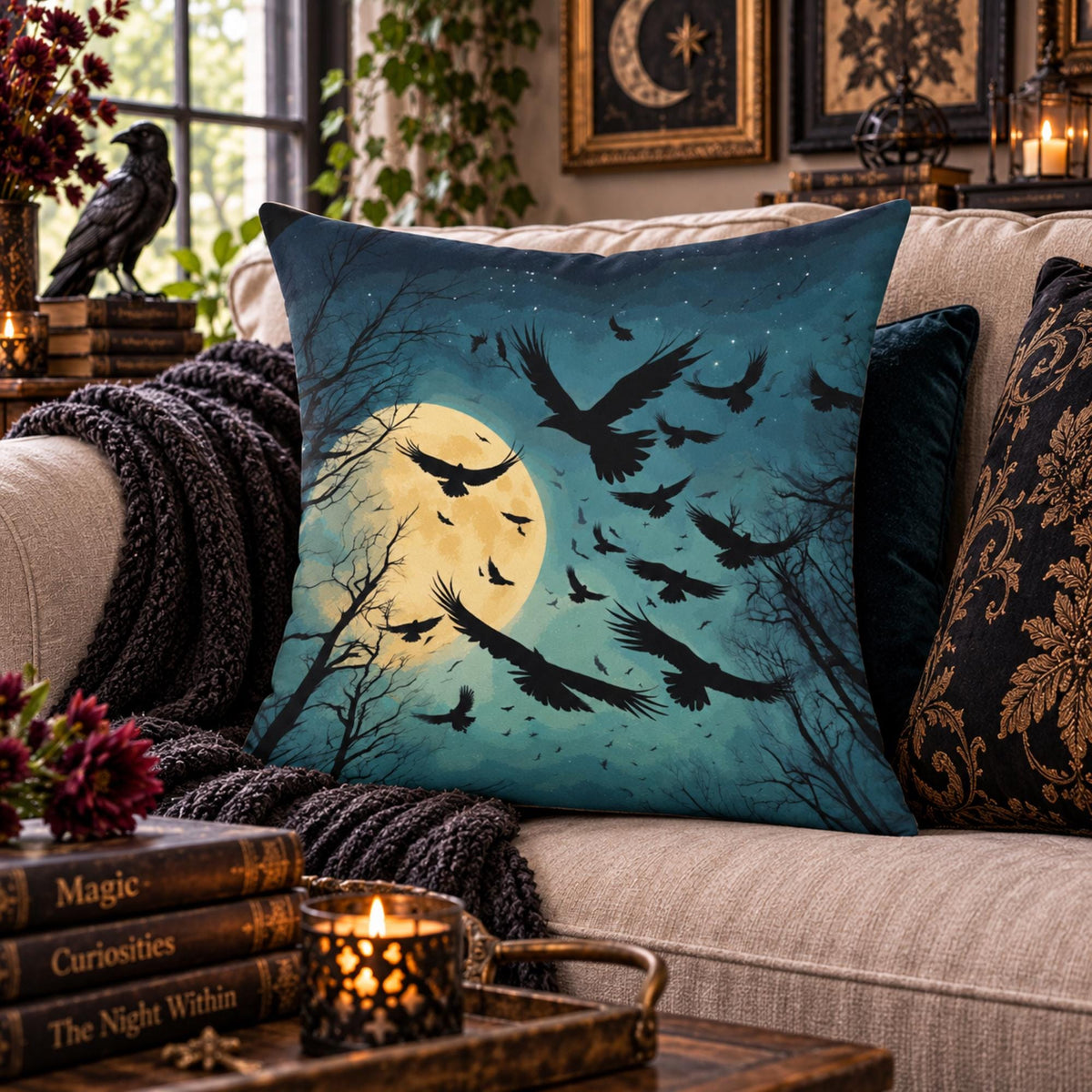 Raven Crow Pillow