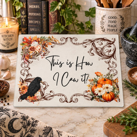 Halloween Fall Host Gifts for Foodies Goth Farmhouse Funny Cutting Board Whimsigoth Edgar Allan Poe BF Gift Raven Lover Realtor Closing Gift