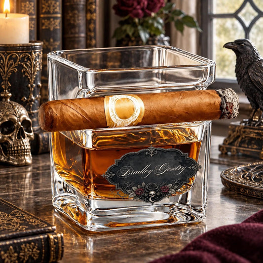 Groomsmen's Gothic Whiskey Glass and Accessories