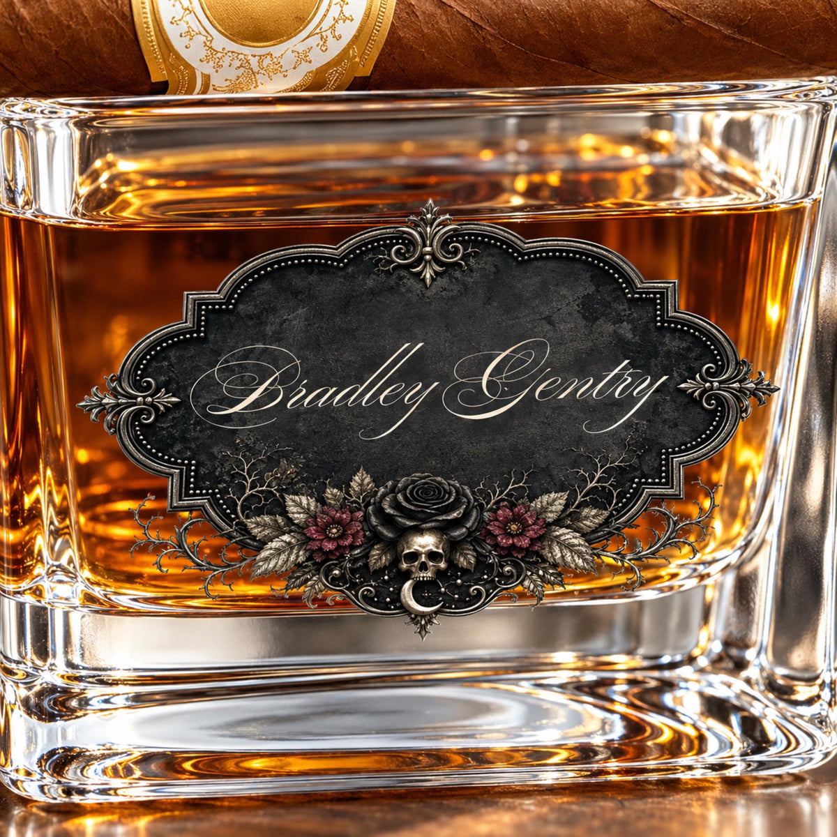 Groomsmen's Gothic Whiskey Glass and Accessories