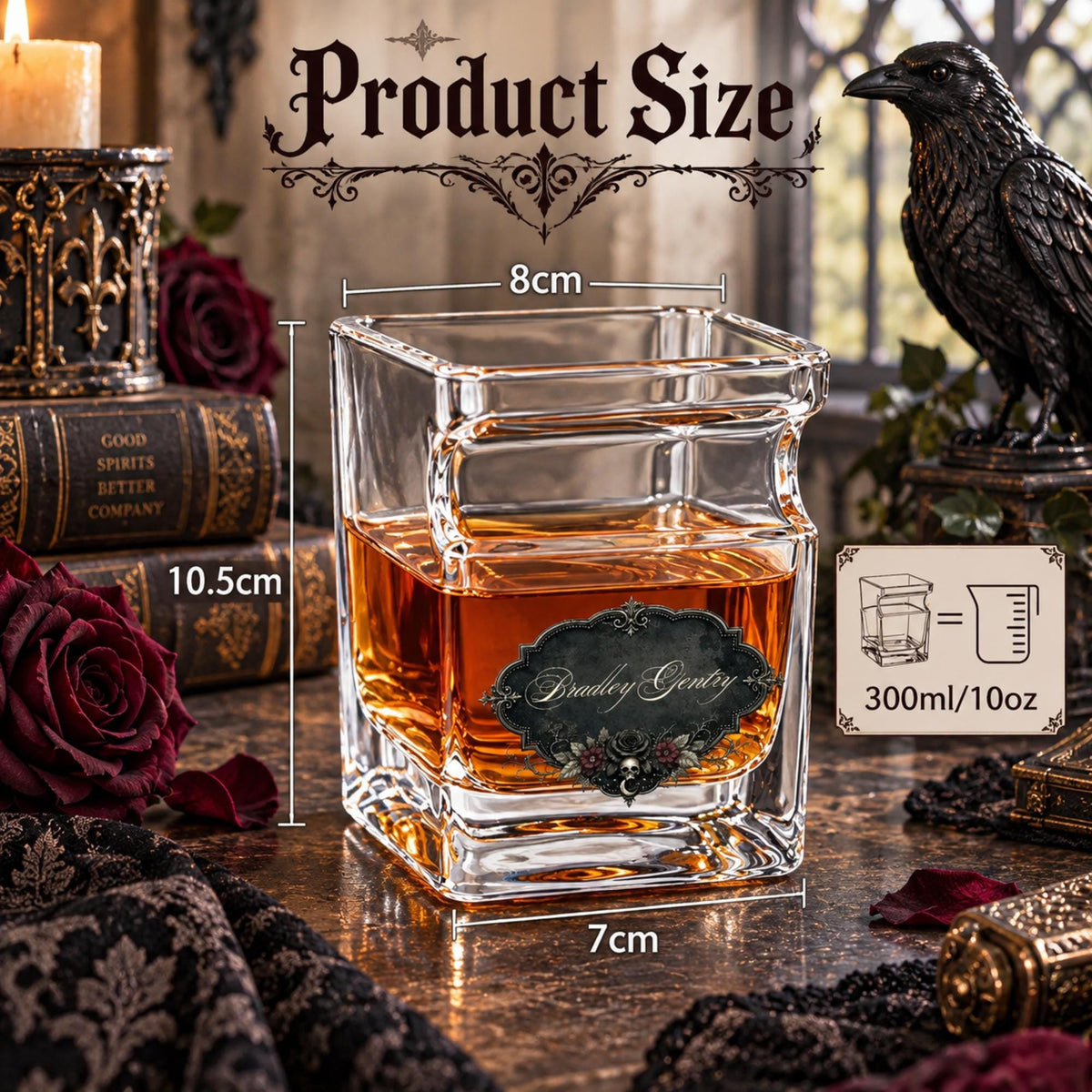 Groomsmen's Gothic Whiskey Glass and Accessories