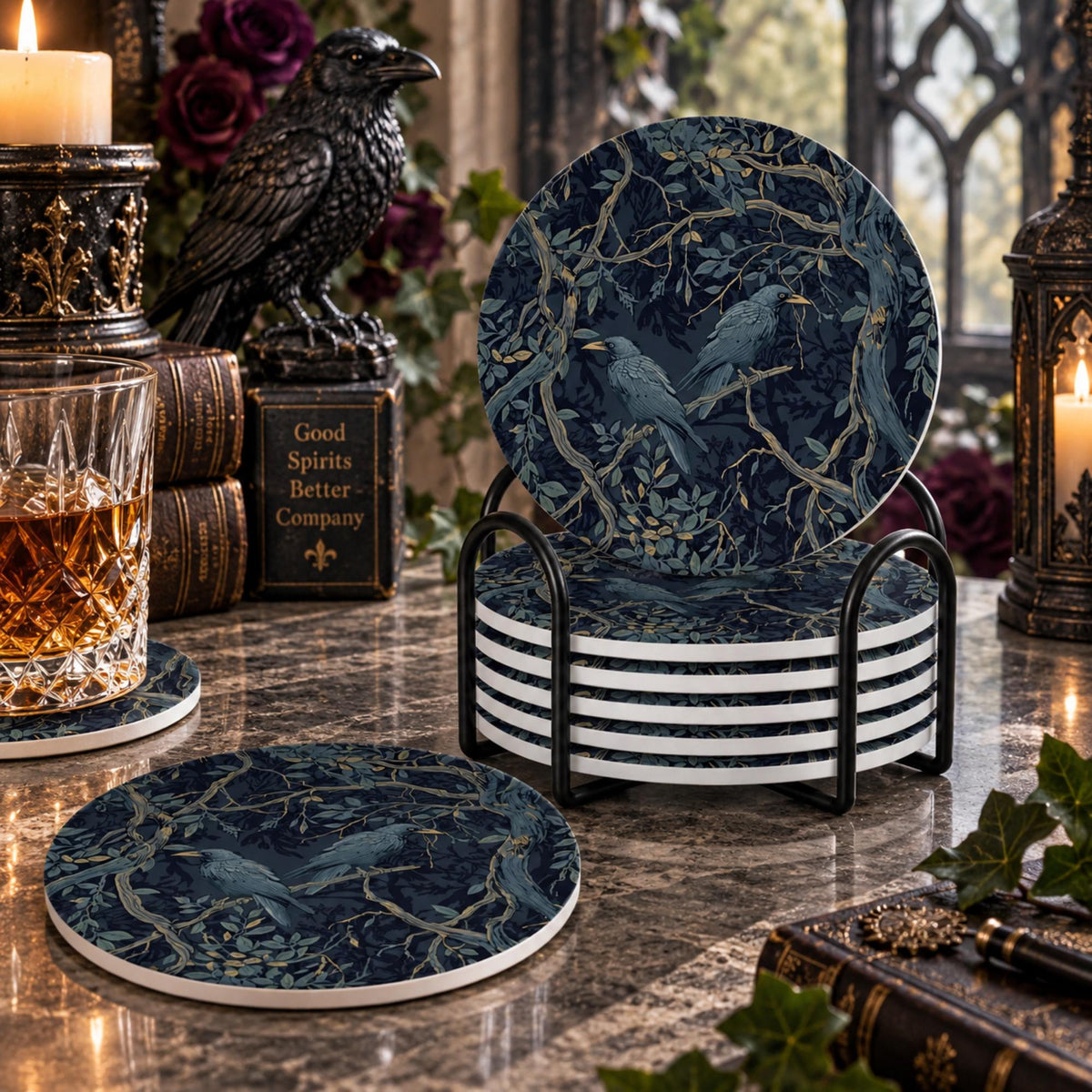 Groomsmen's Gothic Whiskey Glass and Accessories