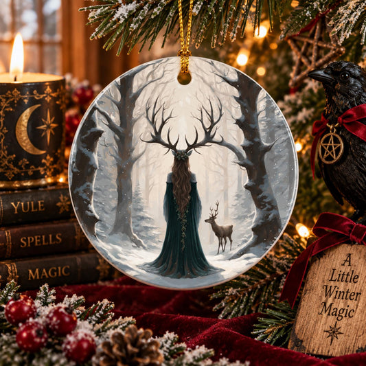 Witchy Gift Idea for Coworker Yuletide Pagan Ornament for Winter Solstice Decor Idea Gift for Mom Bestie Cottagecore Holiday Christmas Decor