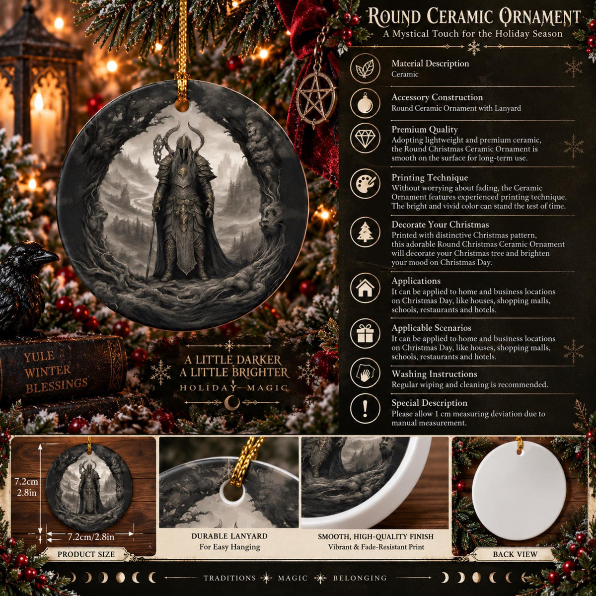 Elden Ring Gift Idea for Video Gamer Teen Gothic Gamer Christmas Decor for the Holiday Decor Idea for Goth Coworker Dark Souls Age of Sigmar