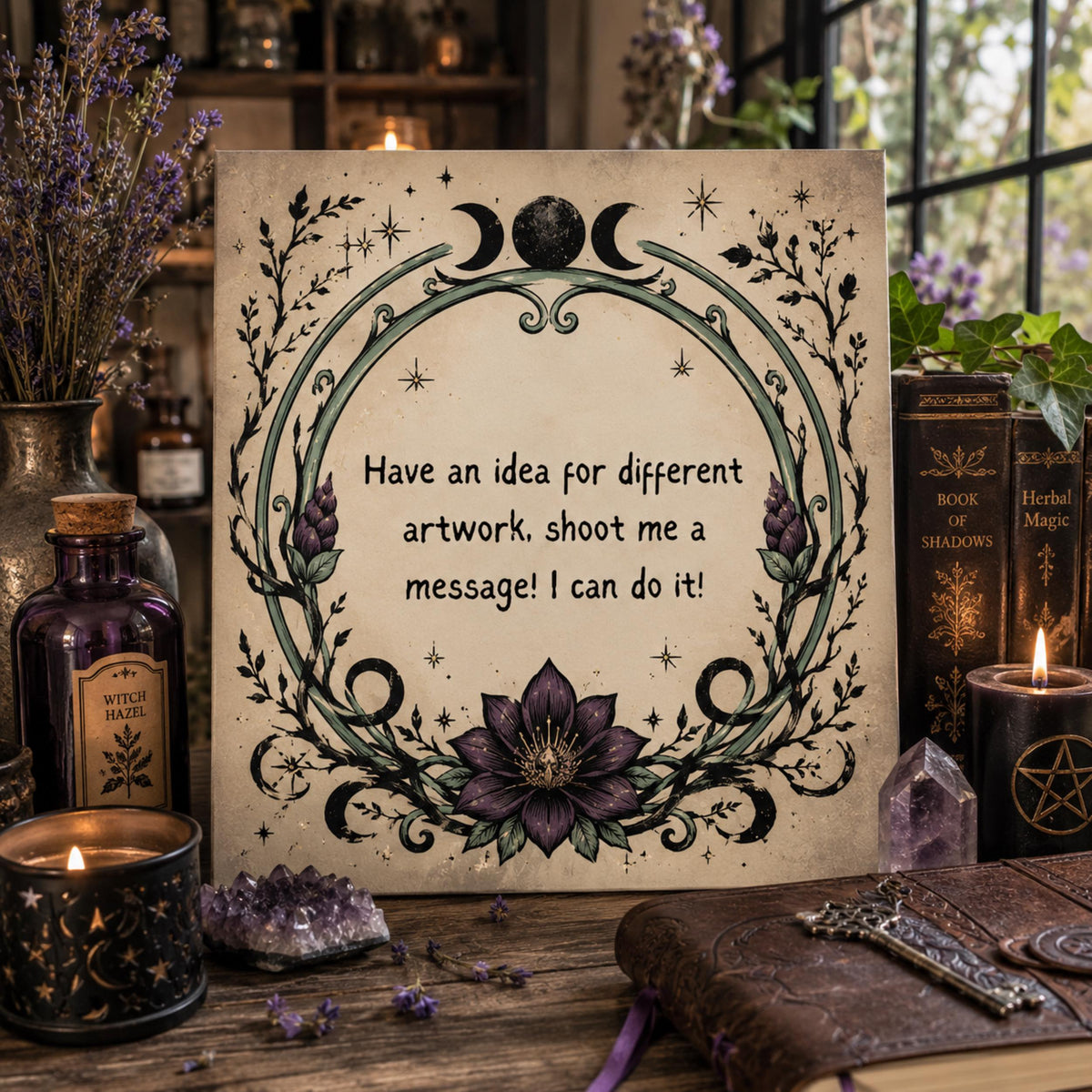 Goddess Lilith Shower Curtain: Witchy Whimsigoth Bathroom Decor
