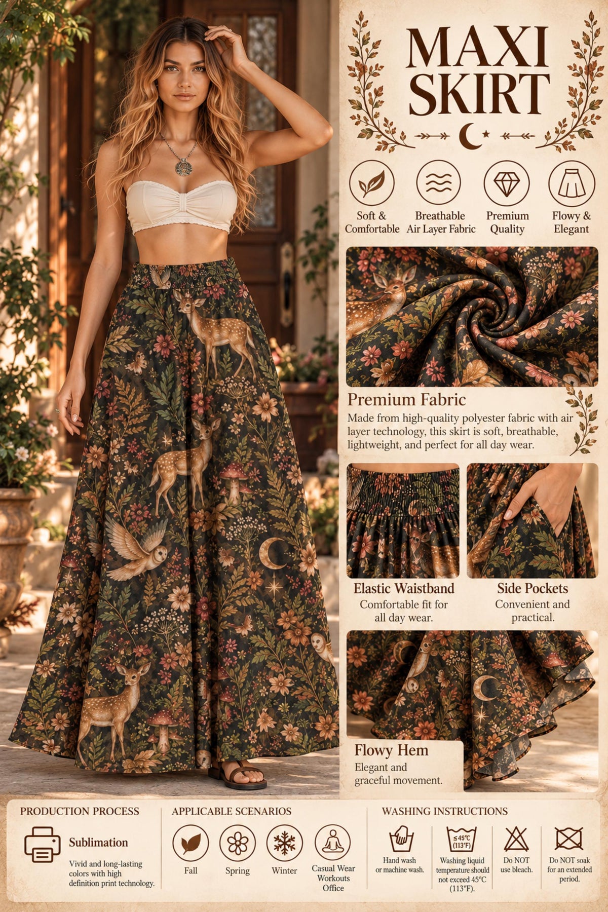 Enchanted Woodland Tops and Maxi Skirt